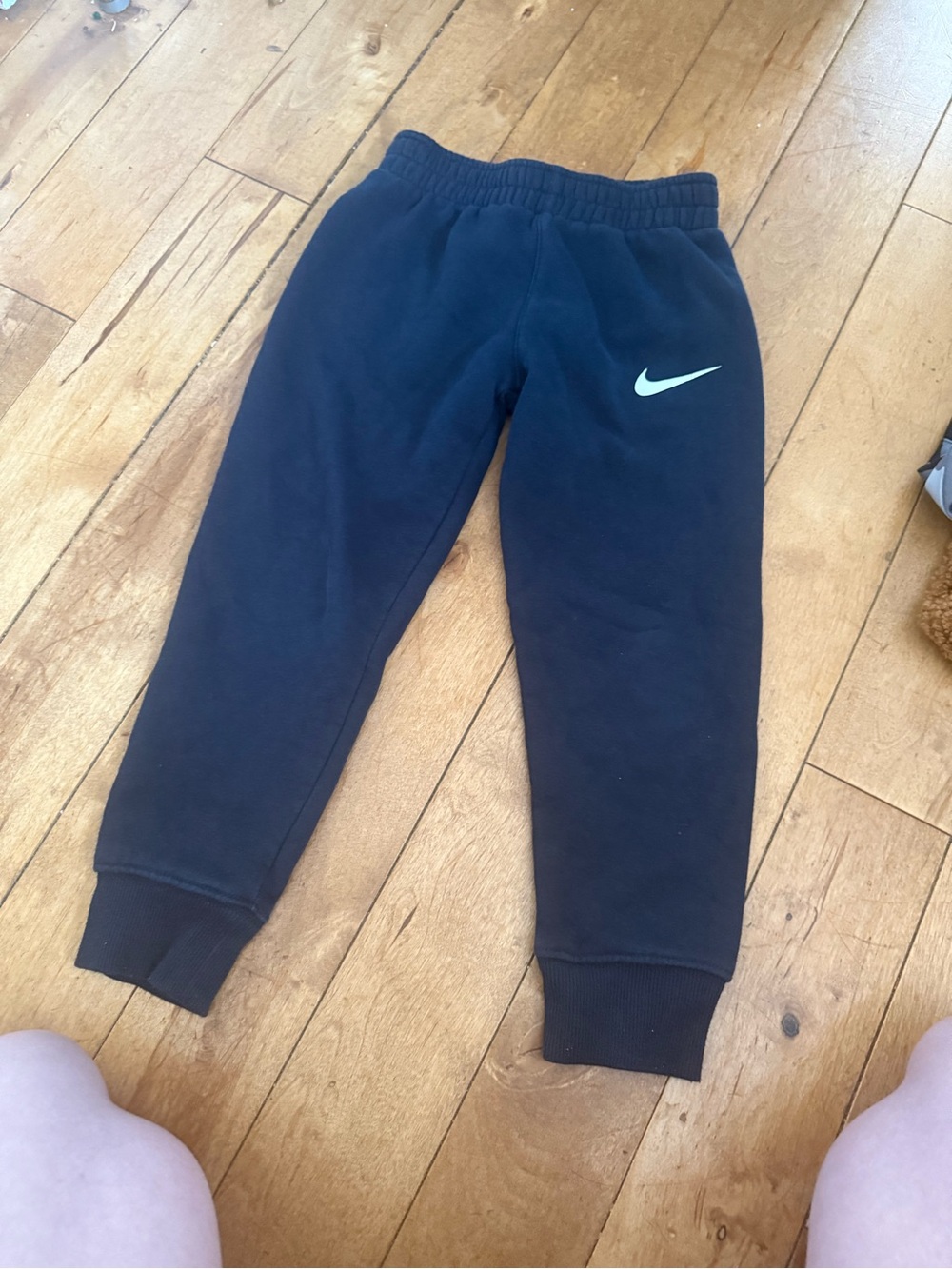 Nike Black Kids Joggers with Light Blue Swoosh